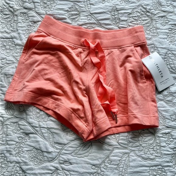 Athleta Women's Bright Orange Athletic Shorts - Picture 3 of 4